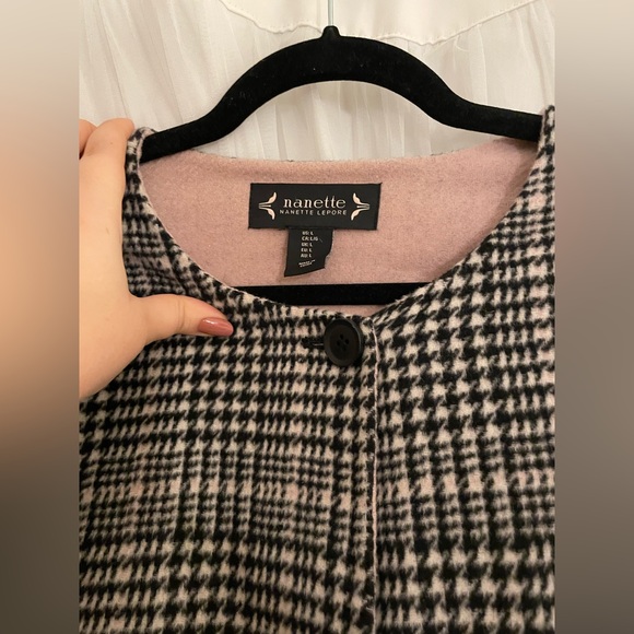 Nanette Lepore NWOT Pink Plaid Coat, Size L - Picture 2 of 3